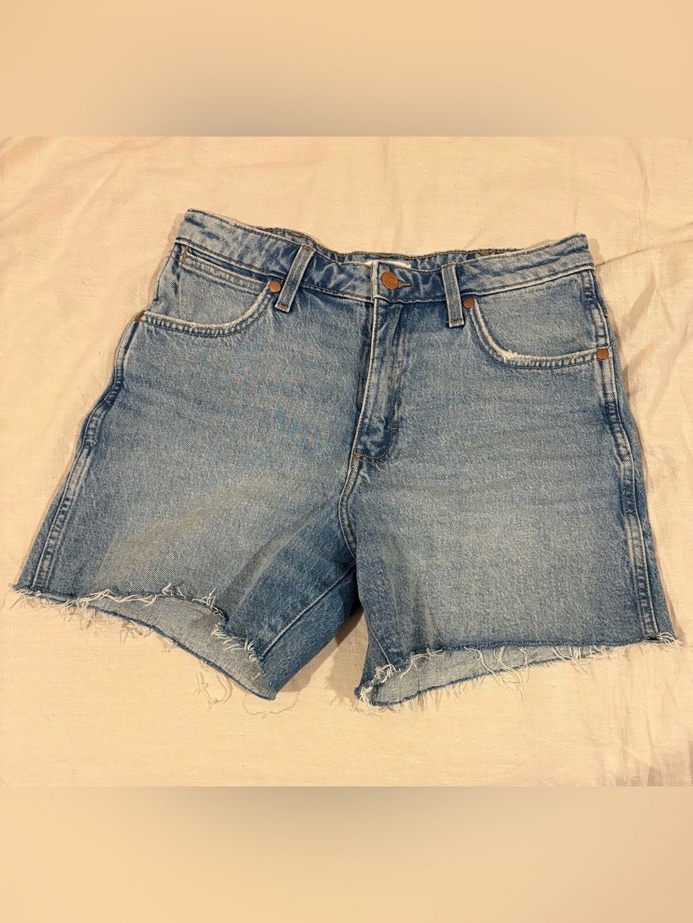 Wrangler Light Blue Denim Cutoff Shorts - Women